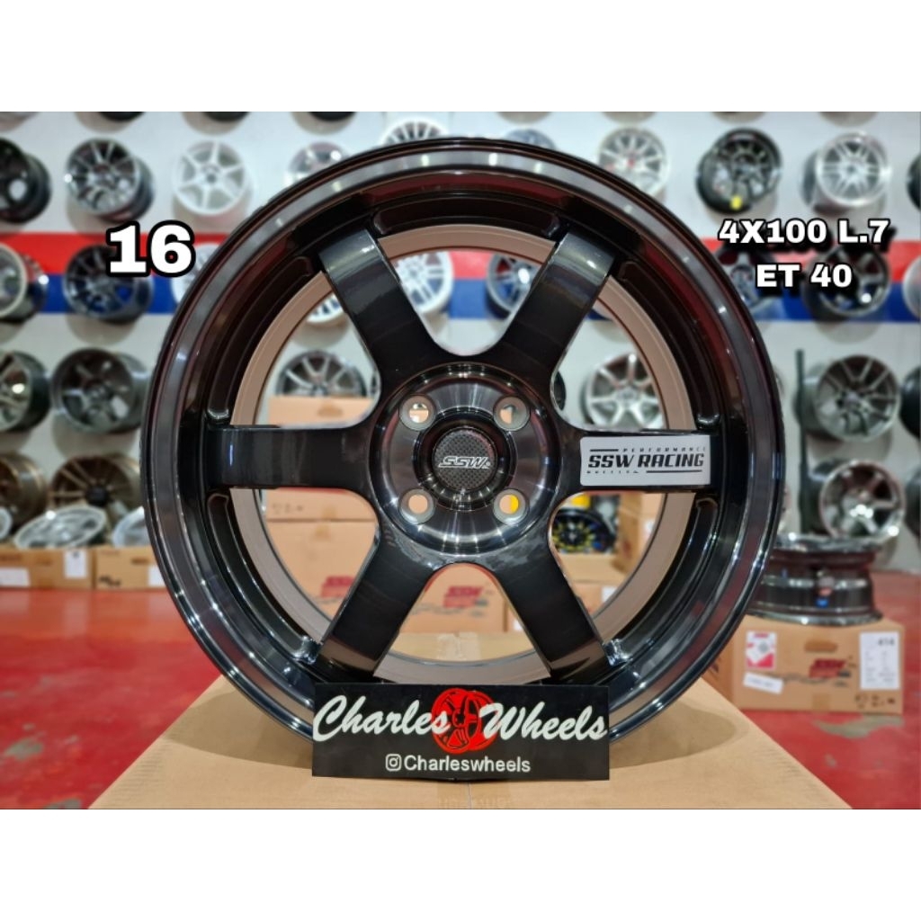 VELG SSW TE37 GUNMETAL POLISH RING 16