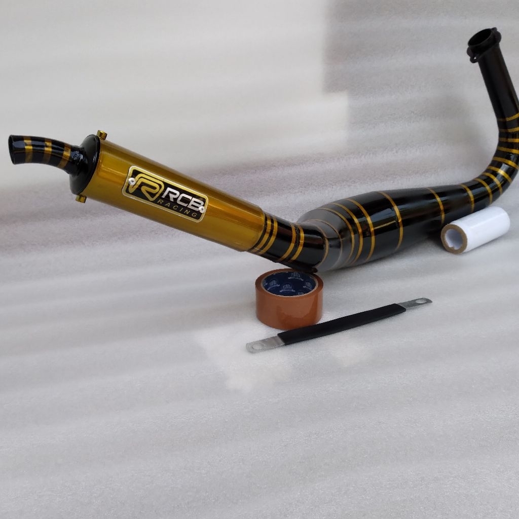 Knalpot Kolong Kobra Motor Rx  King Belang Kuning Rcb