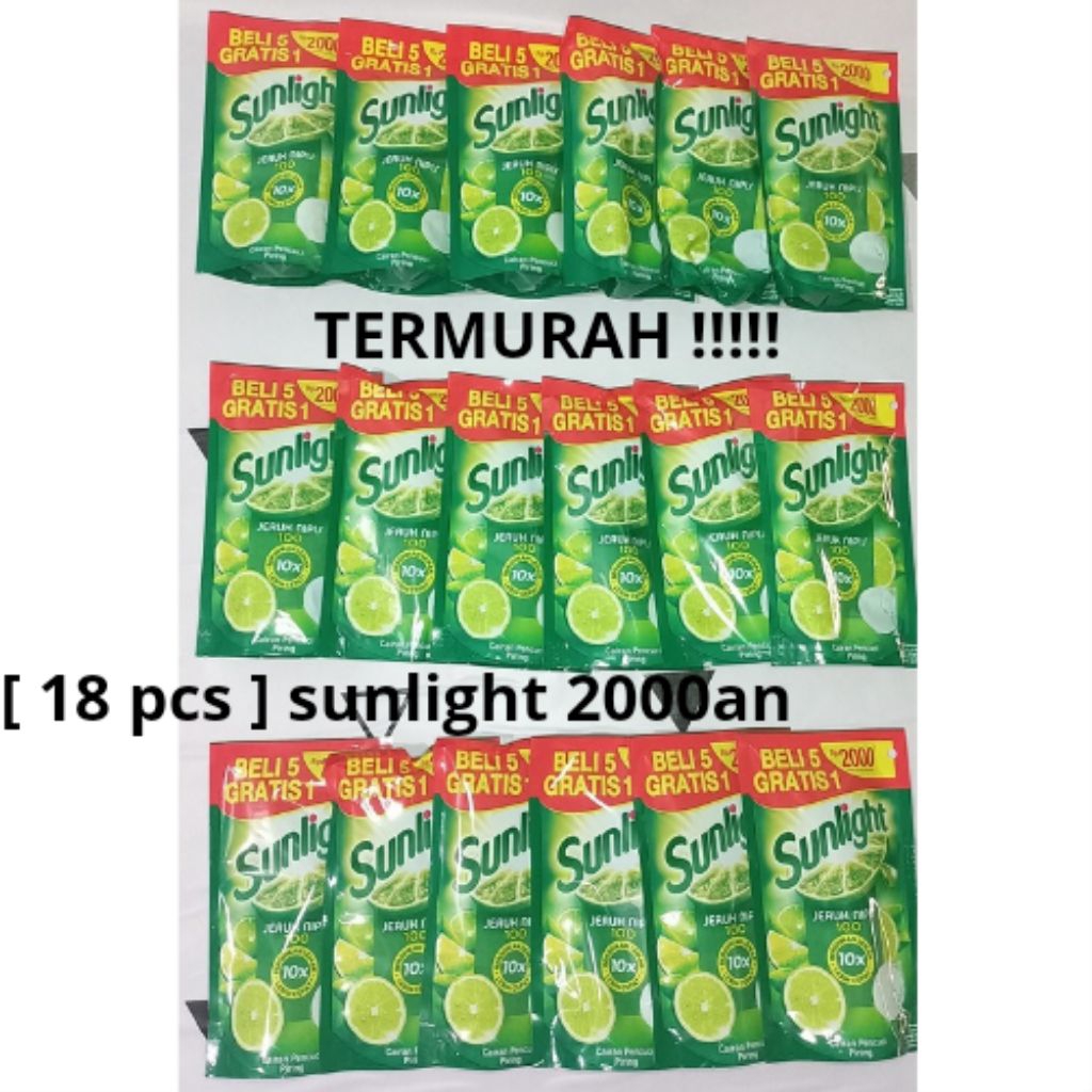[ 18 Pcs ] Sunlight pencuci piring 2000an. PAKET HEMAT, HARGA GROSIR. TERMURAH 