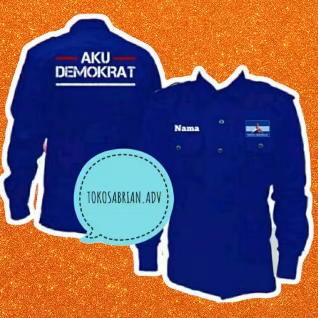 Kemeja Partai Demokrat Seragam partai Demokrat bordir