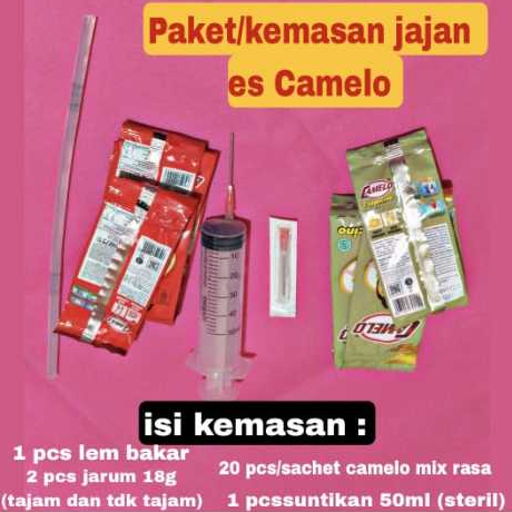 

Buat sendiri es camelo Es krim di rumah es bantal es suntik jajanan es anak anak