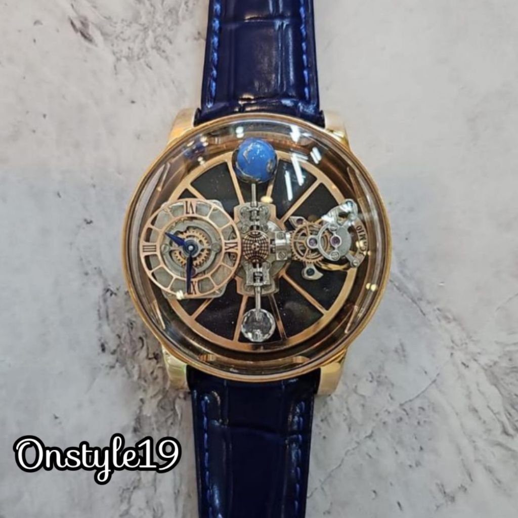 JAM TANGAN JACOB&CO ASTRONOMIA SWISS LEATHERS STRAPP BLUE 45MM