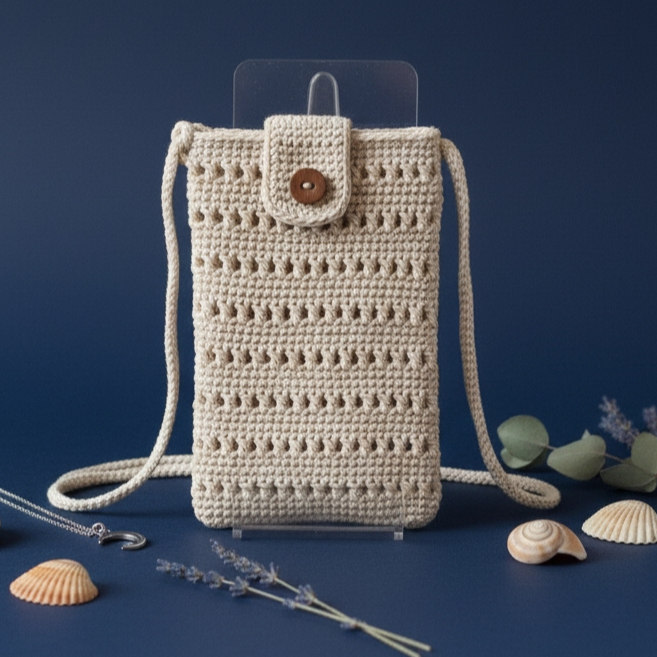 Tas HP Rajut Rami Murah / Pouch HP Rajut Tali Rami Handmade