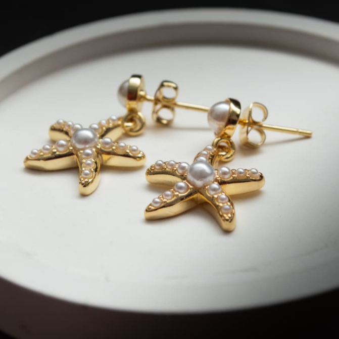 Anting Bintang Laut Mutiara