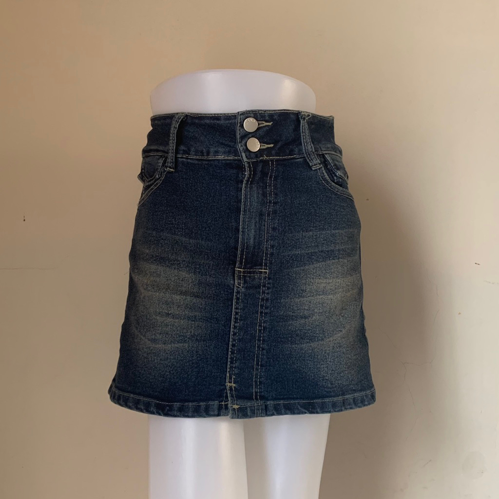 Mini Rok Celana Jeans, Highwaist Mini Pendek Rok Celana Jeans Wanita Kekinian