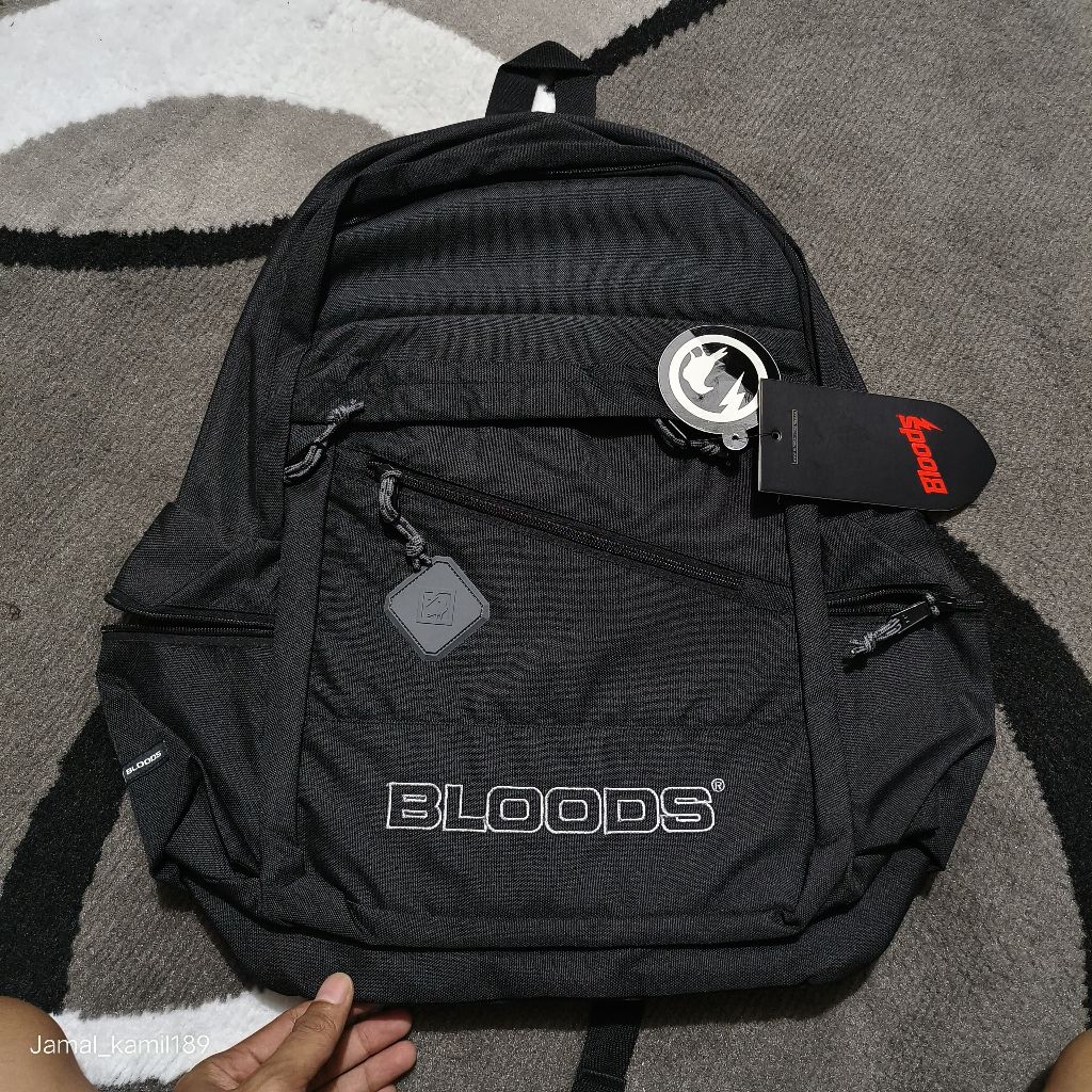TAS RANSEL LAPTOP BLOODS BLACK ORIGINAL.