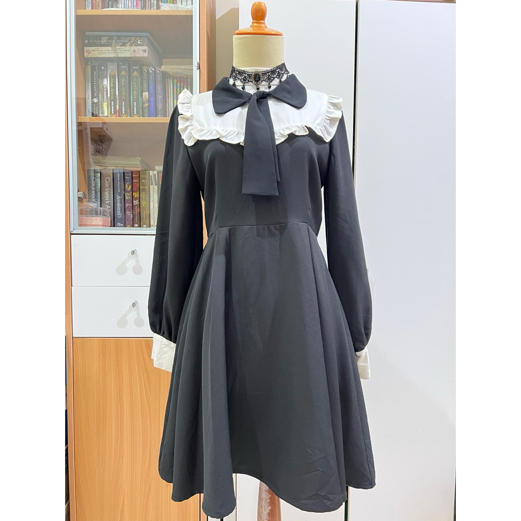 Ank Rouge Goth Emo Maid dress Kawaii black white