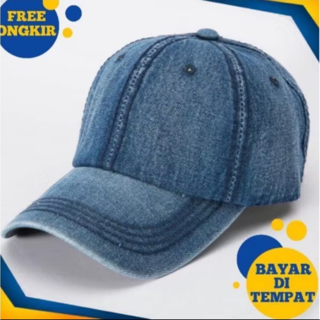 BEST SELLER TOPI JEANS POLOS BAHAN JEANS PRIA DISTRO PREMIUM TOPI JEANS VINTAGE TERMURAH