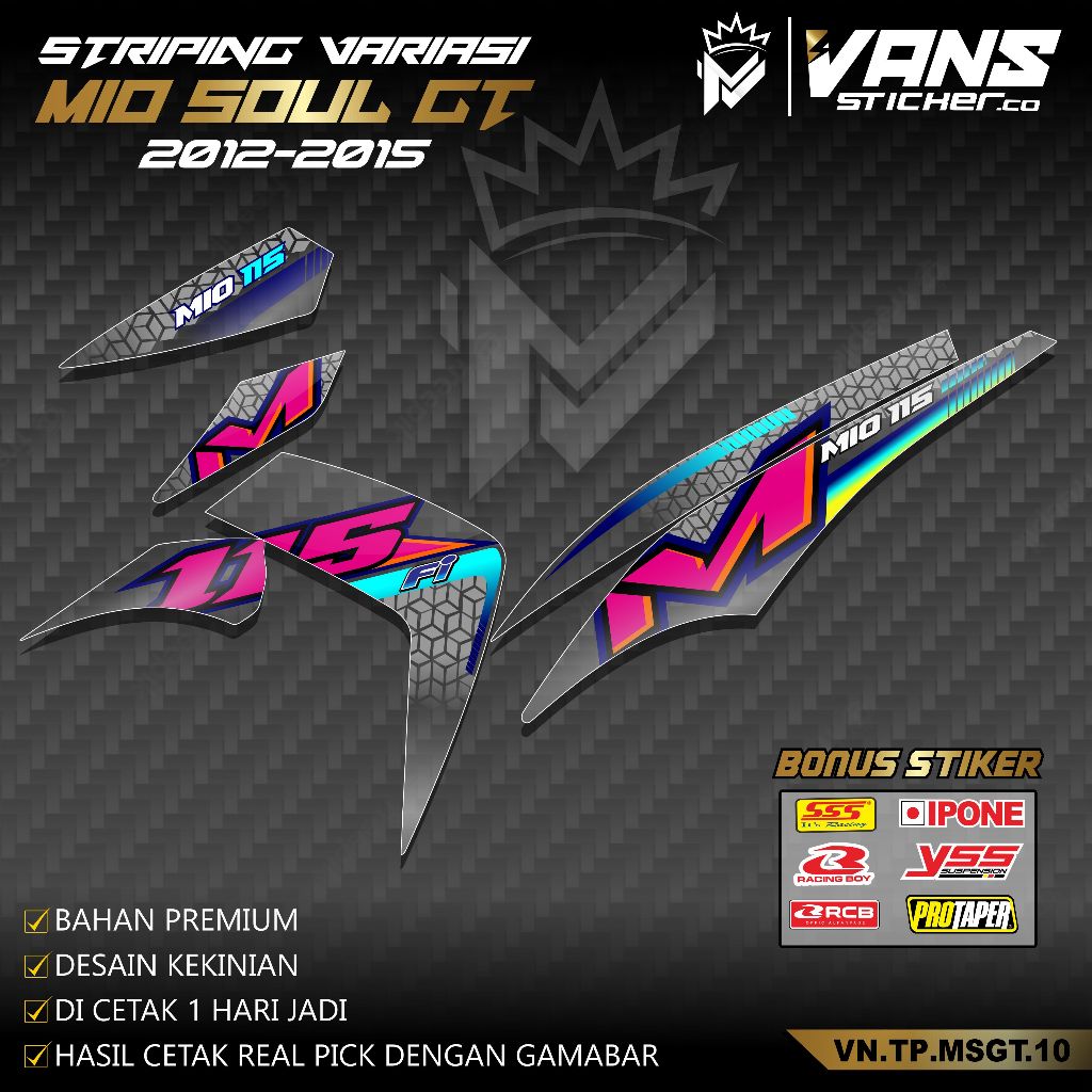 Stiker Striping Transparan MIO SOUL GT 115 2012-2015  Siticker decal Variasi YAMAHA MIO SOUL GT