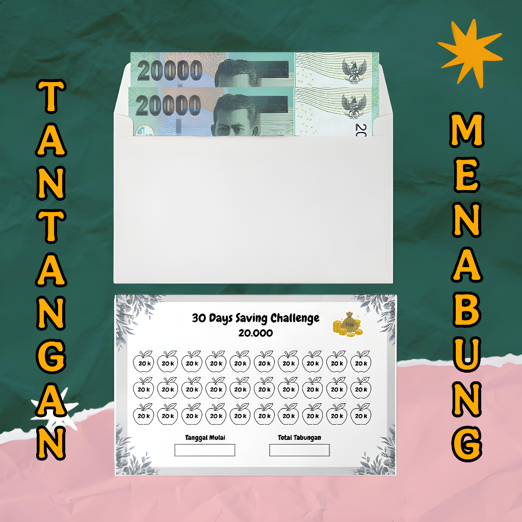 

Amplop Challenge 30 Hari Tantangan Menabung Harian 2k-100k