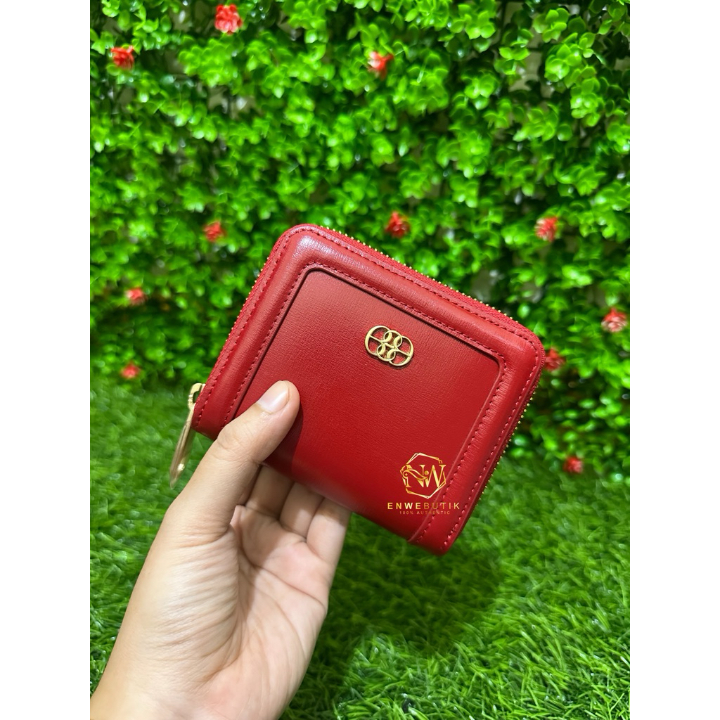 dompet mini bonia merah polos
