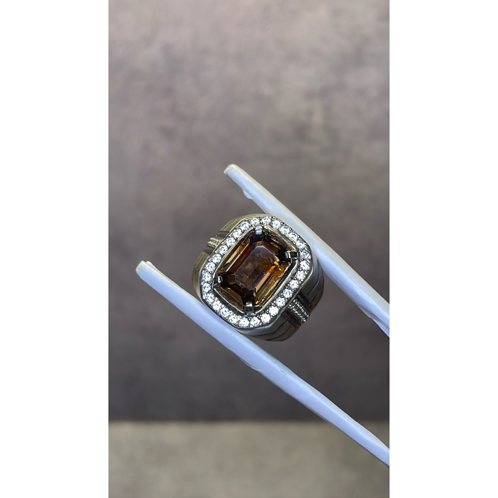 CINCIN BATU PERMATA NATURAL BROWN ZIRCON