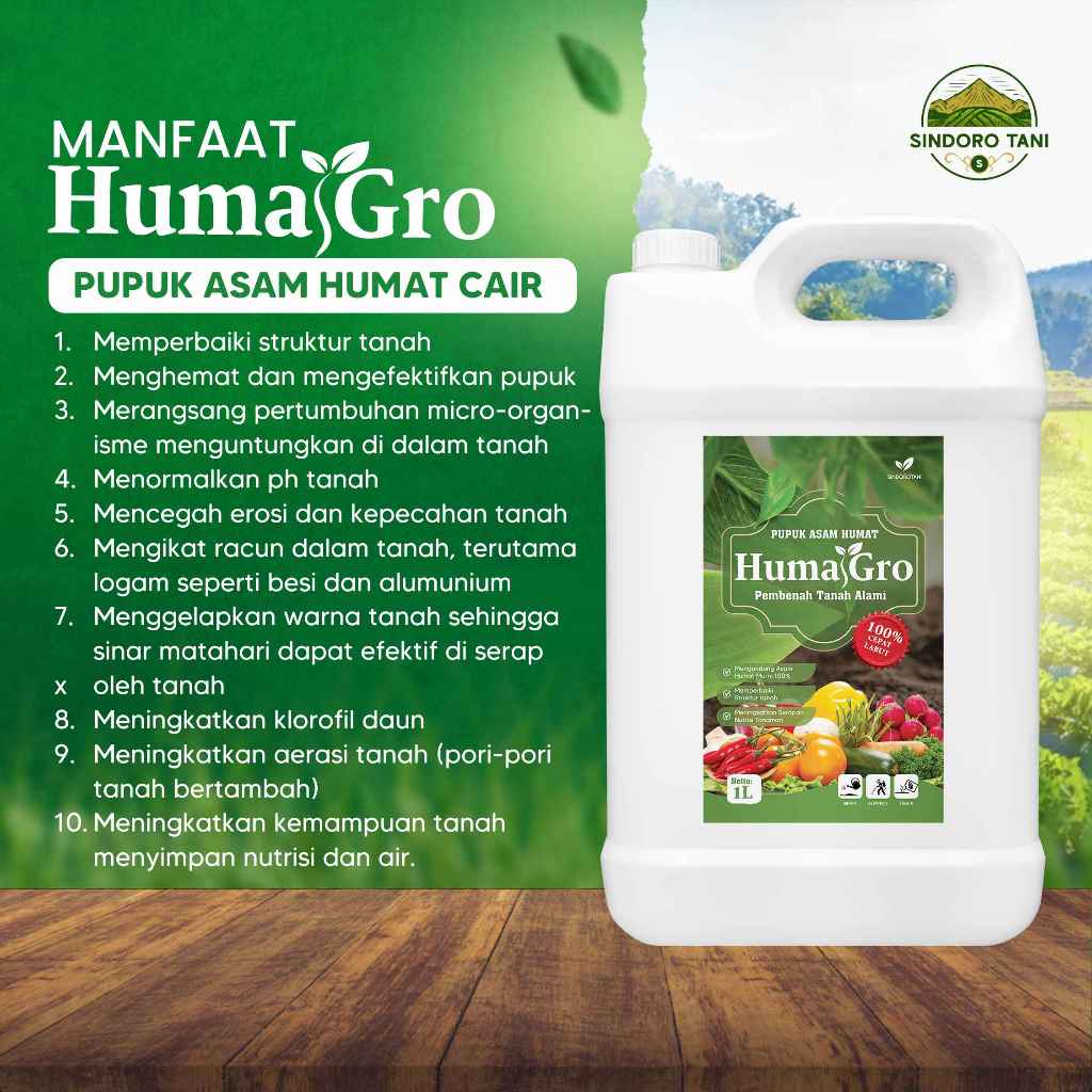 Asam Humat Cair 90% 1L Pembenah Tanah Organik || Asam Humat Humagro 1L Menggemburkan Tanah