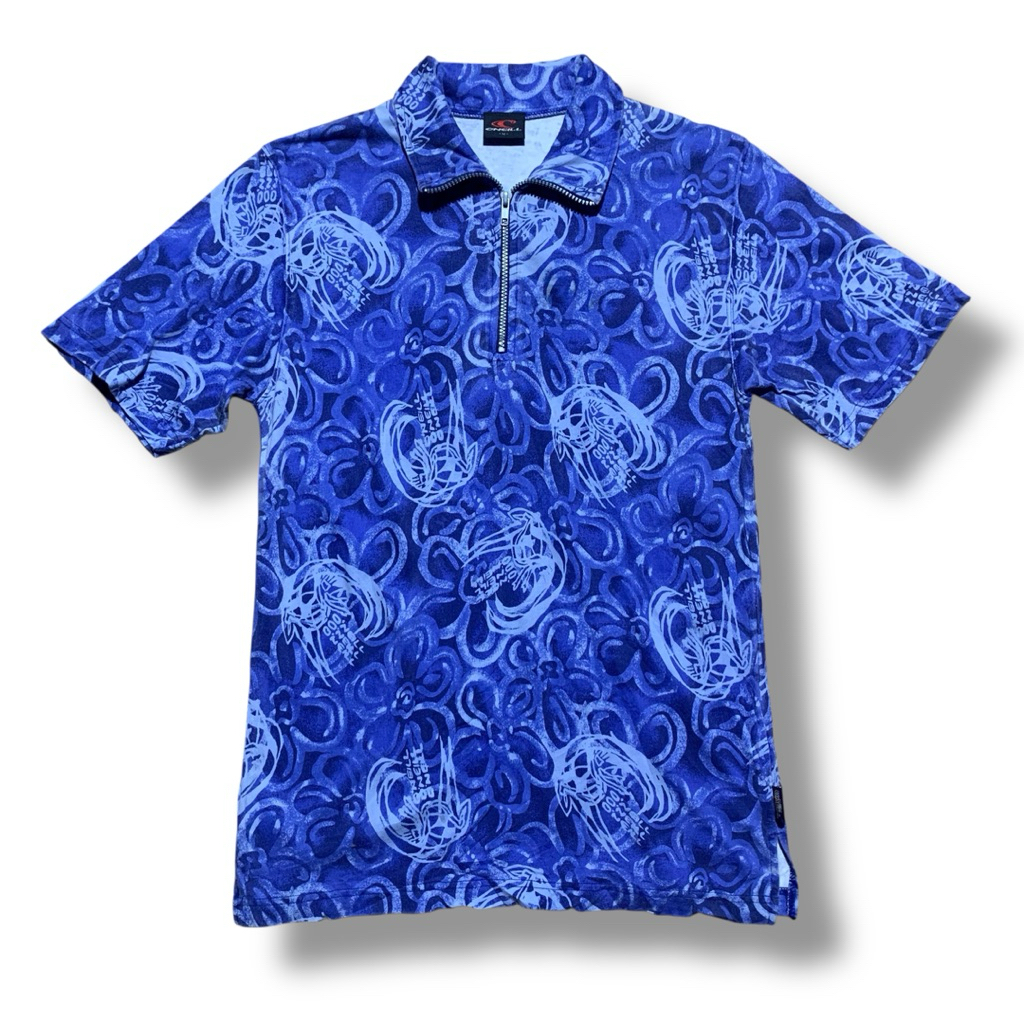 Vintage O'Neill All Over Print Half Zip Polo Shirt
