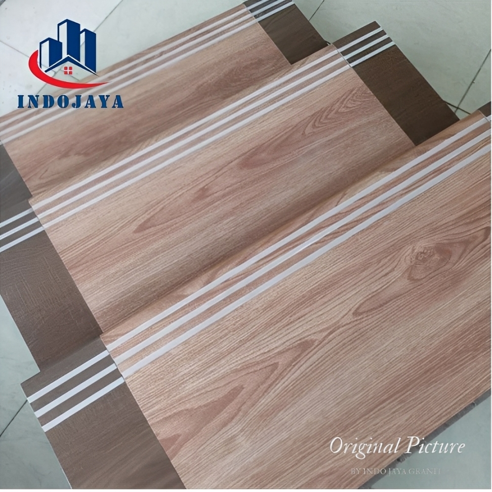 granit tangga motif kayu 30x70 30x80 30x90 keramik stepnosing anak tangga kombinasi custom ukuran