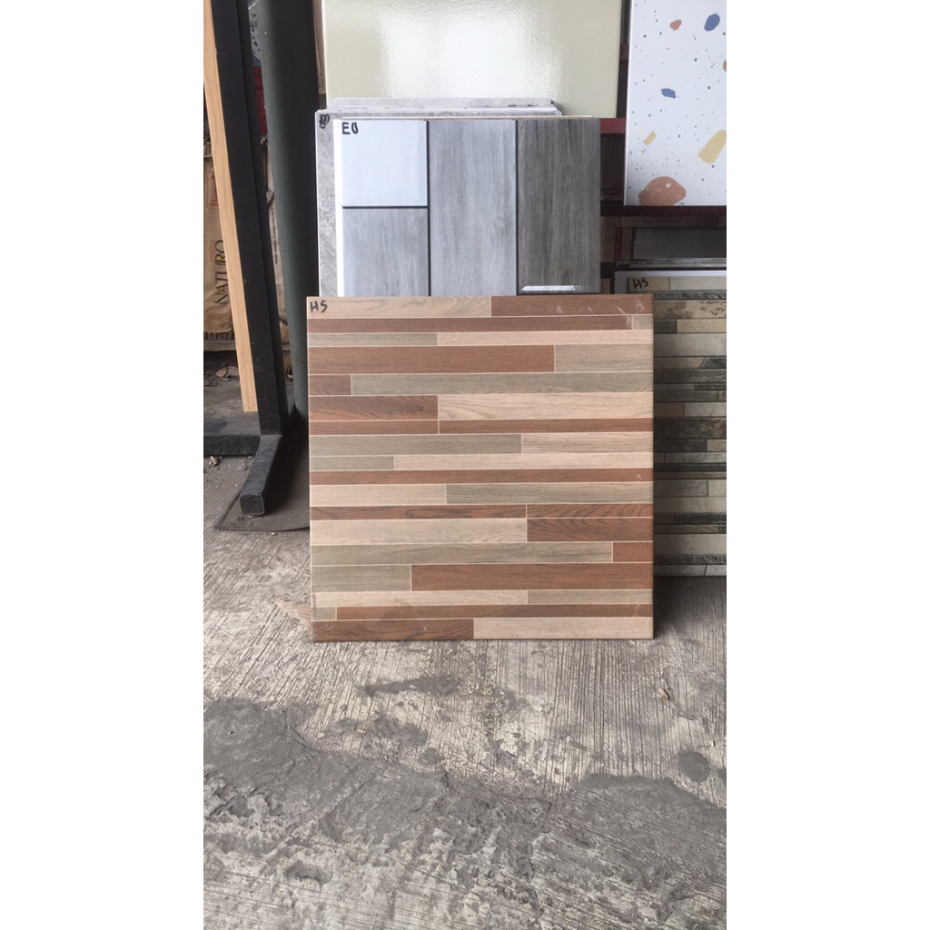 keramik 40x40 lantai dinding teras outdoor dapur balkon matt matte kesat tidak licin kw1 wood kayu j