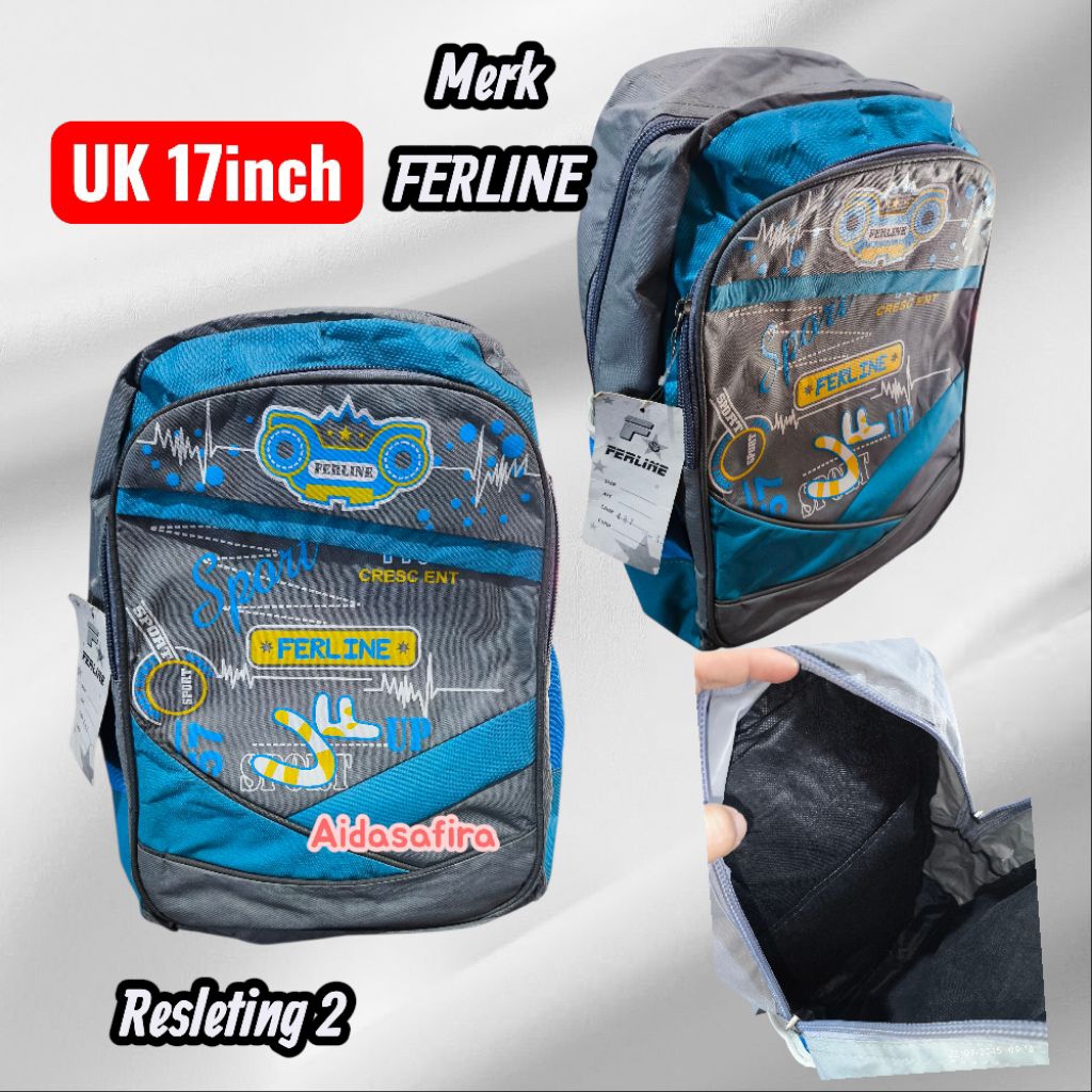 TAS SEKOLAH PEREMPUAN MERK FERLINE UKURAN 17inch/RANSEL SEKOLAH CWE