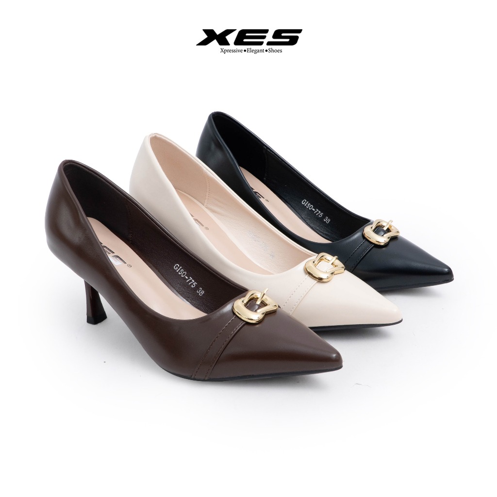 XES GISO-775 Sepatu Heels Kerja Wanita Formal Elegan Sepatu Heels Korea Mewah 7cm (BIG SIZE)