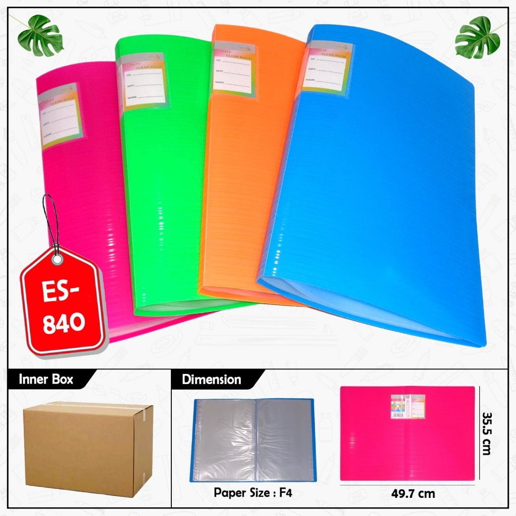 

Document Keeper / Clear Holder ukuran Folio F4 Plastik Transparan isi 40 lembar