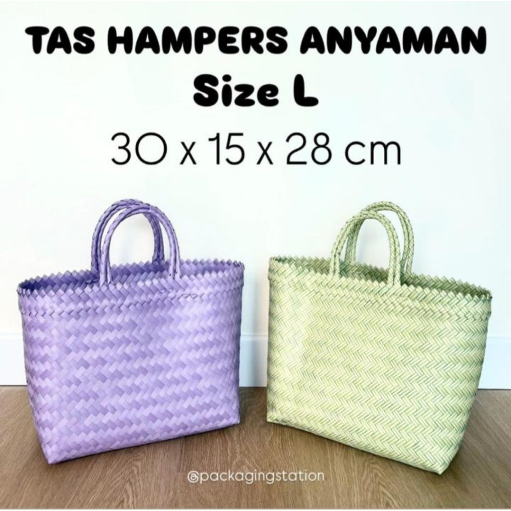 

TAS HAMPERS ANYAMAN SIZE L / TAS SOUVENIR HAJATAN ULANG TAHUN / TAS HAMPERS NATAL LEBARAN / GOODIE BAG / TAS SEMBAKO