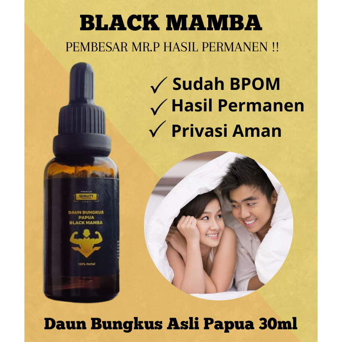 BLACK MAMBA OIL BPOM obat tradisional daun pembungkus asli papua Pembesar Mr.P Original 30ml