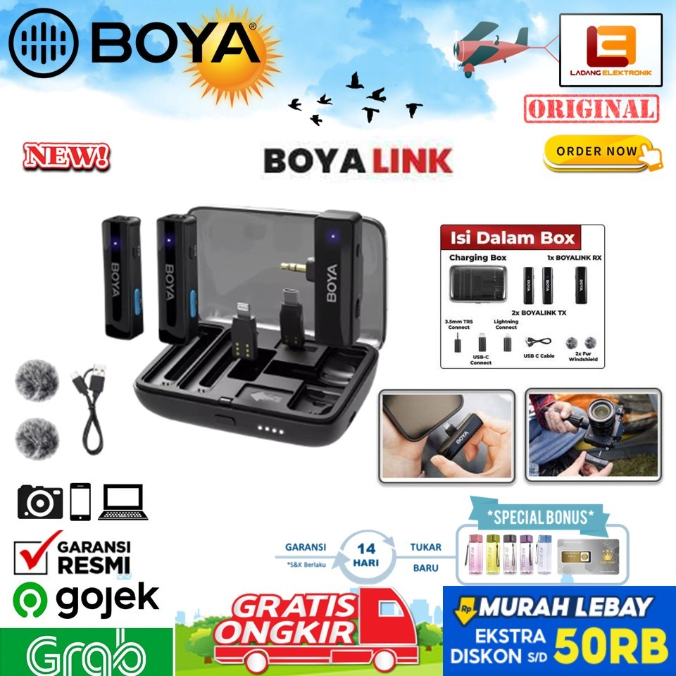 Boya BoyaLink All in One Wireless Mic Boya Link Microphone Garansi Resmi