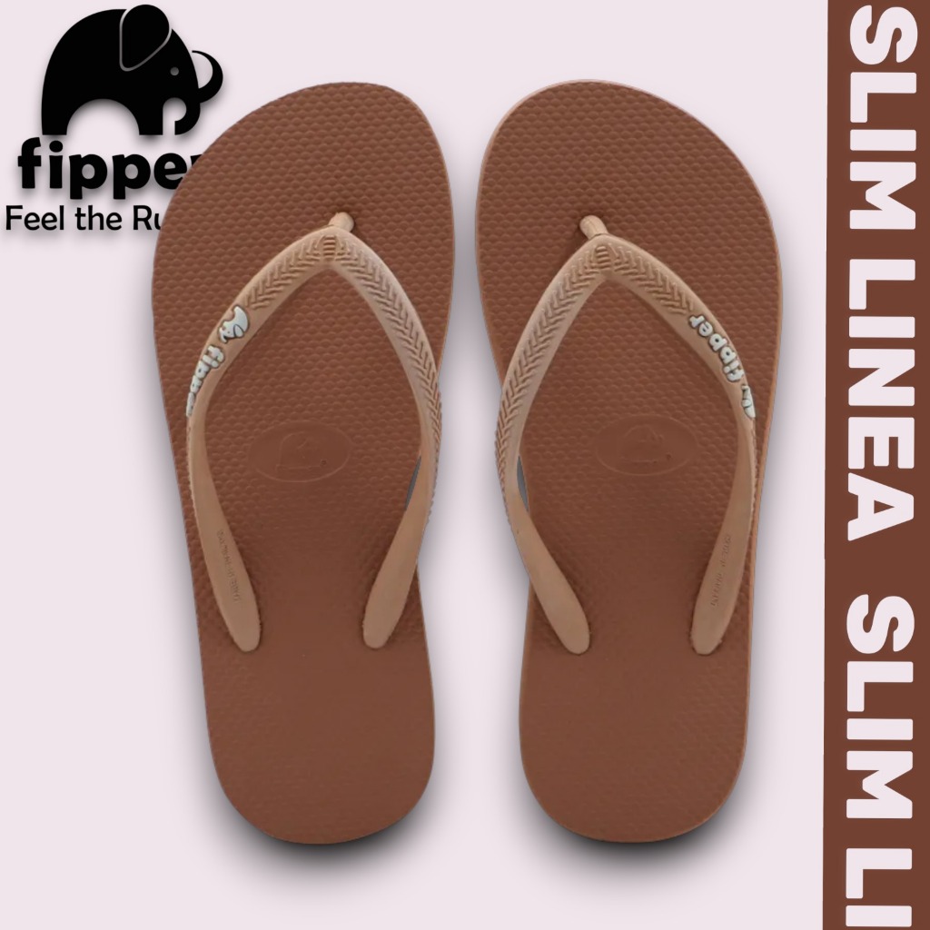 FIPPER SANDAL SLIM LINEA BROWN / BROWN MANGOOSE - sandal jepit wanita