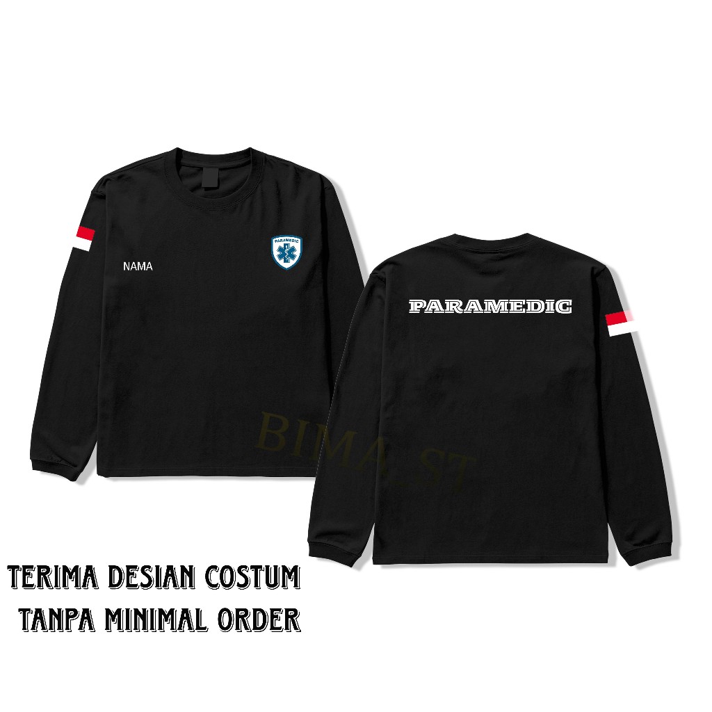 BAJU KAOS PARAMEDIC KAOS LENGAN PANJANG KAOS KESEHATAN UNISEX