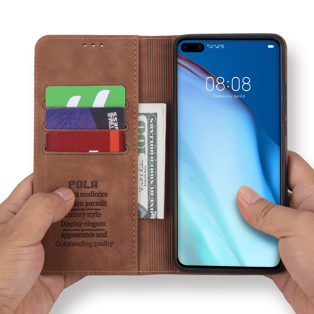 Huawei p30 pro p30 lite p 40 pro p50 pro  Wallet Leather Case Cover Dompet POLA
