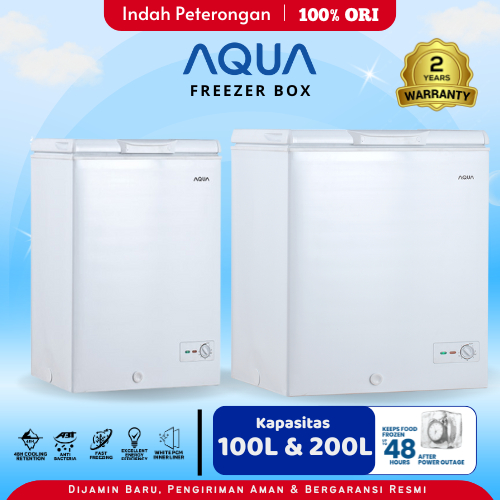 FREEZER BOX AQUA/FREEZER DAGING/PEMBEKU ES/CHEST FREEZER JOMBANG/FREEZER AQUA MURAH 100 LITER SD 200