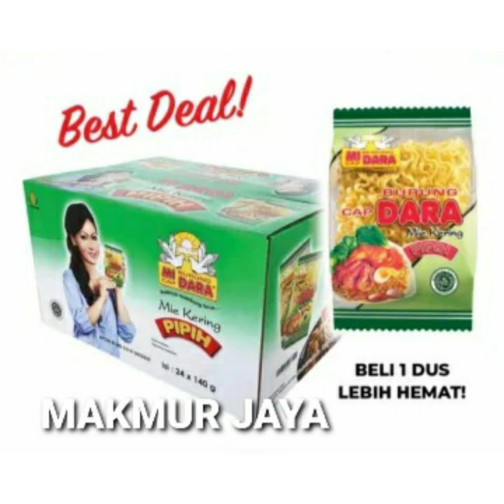 

MIE BURUNG DARA PIPIH 140 Gram ( 1 Dus isi 24 Bungkus)