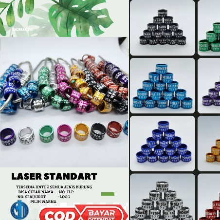 RING BURUNG MERPATI DEWASA 9MM LASER 45 | CUSTOM CETAK NAMA | MERPATI DEWASA LUBANG 9MM