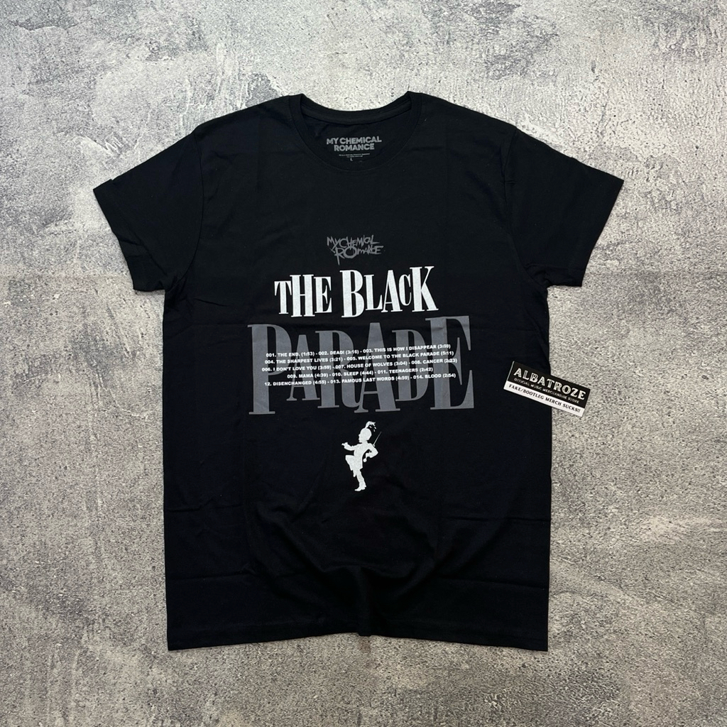 T-SHIRT / KAOS BAND OFFICIAL MY CHEMICAL ROMANCE - TRACK LISTING