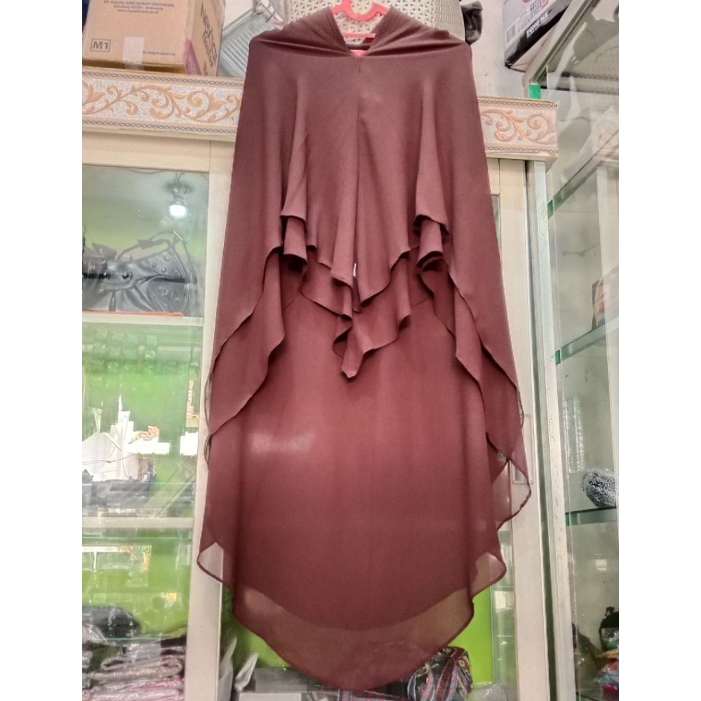 PRELOVED || HIJAB KHIMAR SYAR'I CERUTY BABYDOLL 2 LAYER BY FUKU