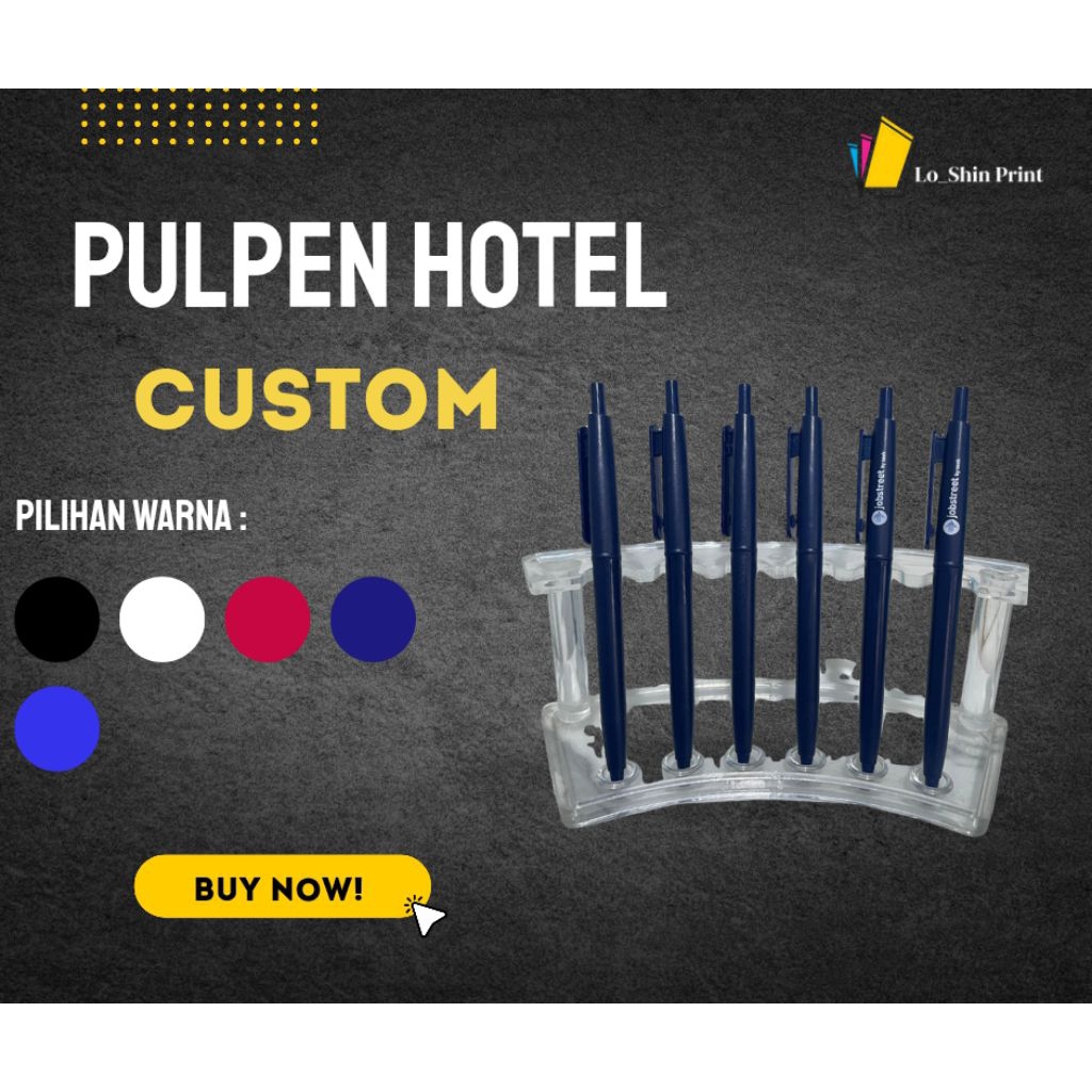 pulpen custom/ pulpen hotel custom/ pulpen promosi/ pulpen custom logo/ pulpen custom print UV full 