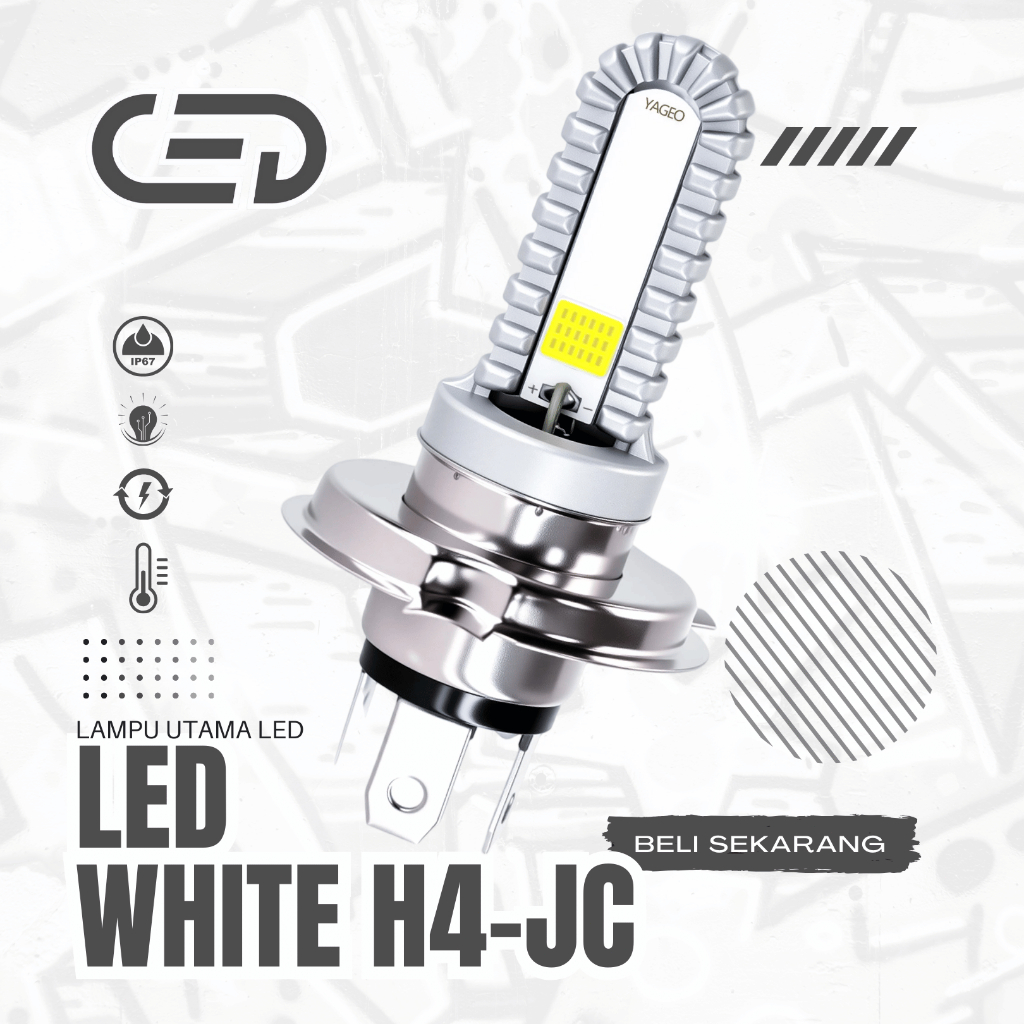 CED Lampu LED H4-JC 3000LM Super Terang–30W High Beam 8-80V Wide Voltage–Plug & Play Universal Mobil