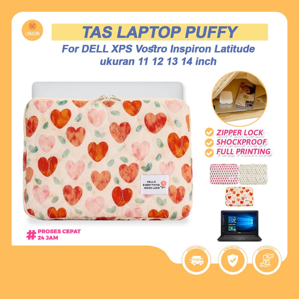 Sleeve Case Dell XPS Inspiron Latitude 13 14 inch Bag Laptop Compartemen Laptop Tebal Anti Benturan 