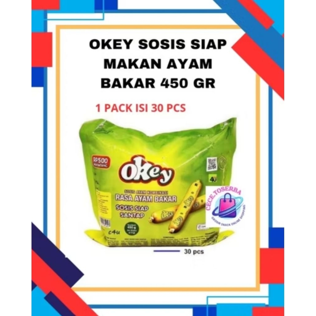 

Sosis Okey Siap Makan Rasa Ayam Bakar Isi 30 Pc