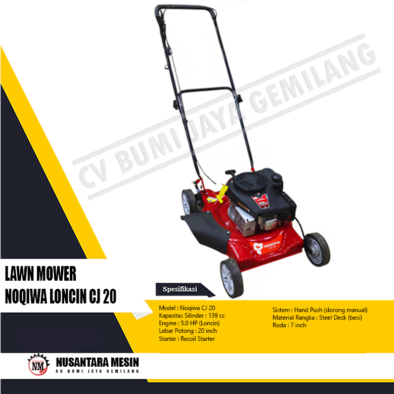 MESIN POTONG RUMPUT DORONG / LAWN MOWER NOQIWA LONCIN CJ 20
