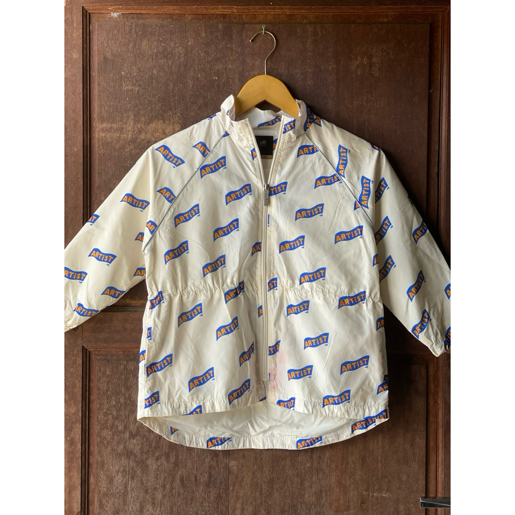 PRELOVED PL jeket parasut printing anak tanggung branded MoiMoln size 130 7T 8T 9T