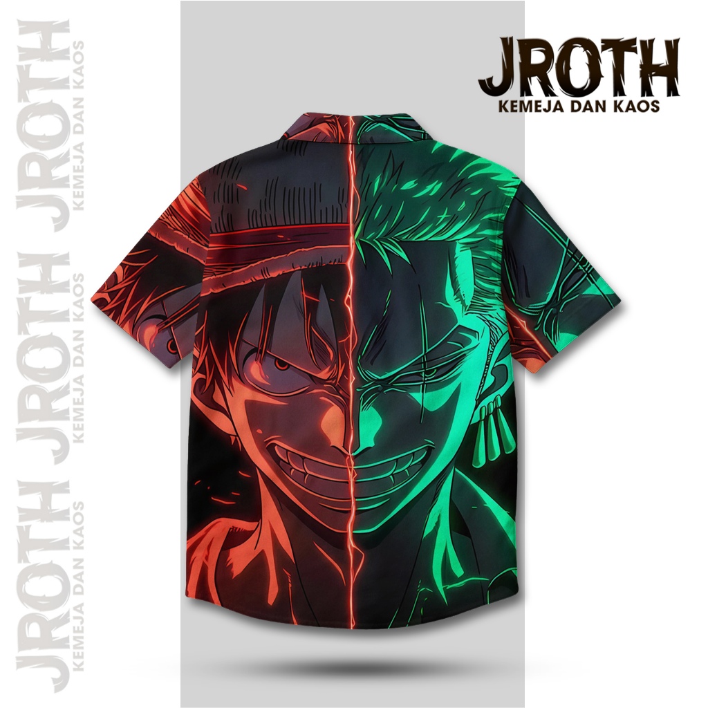 JROTH.WEAR Kemeja One Piece Luffy Zoro Baju Anime Pria Unisex Manga | JT-60