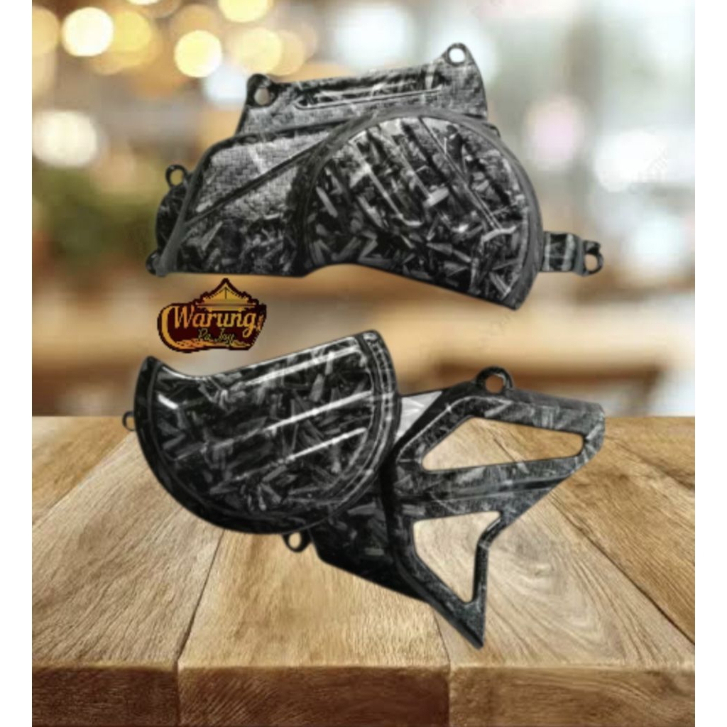 Tutup pelindung blok mesin crf150 Carbon Celup WTP Motip Porged cover mesin samping crf 1501