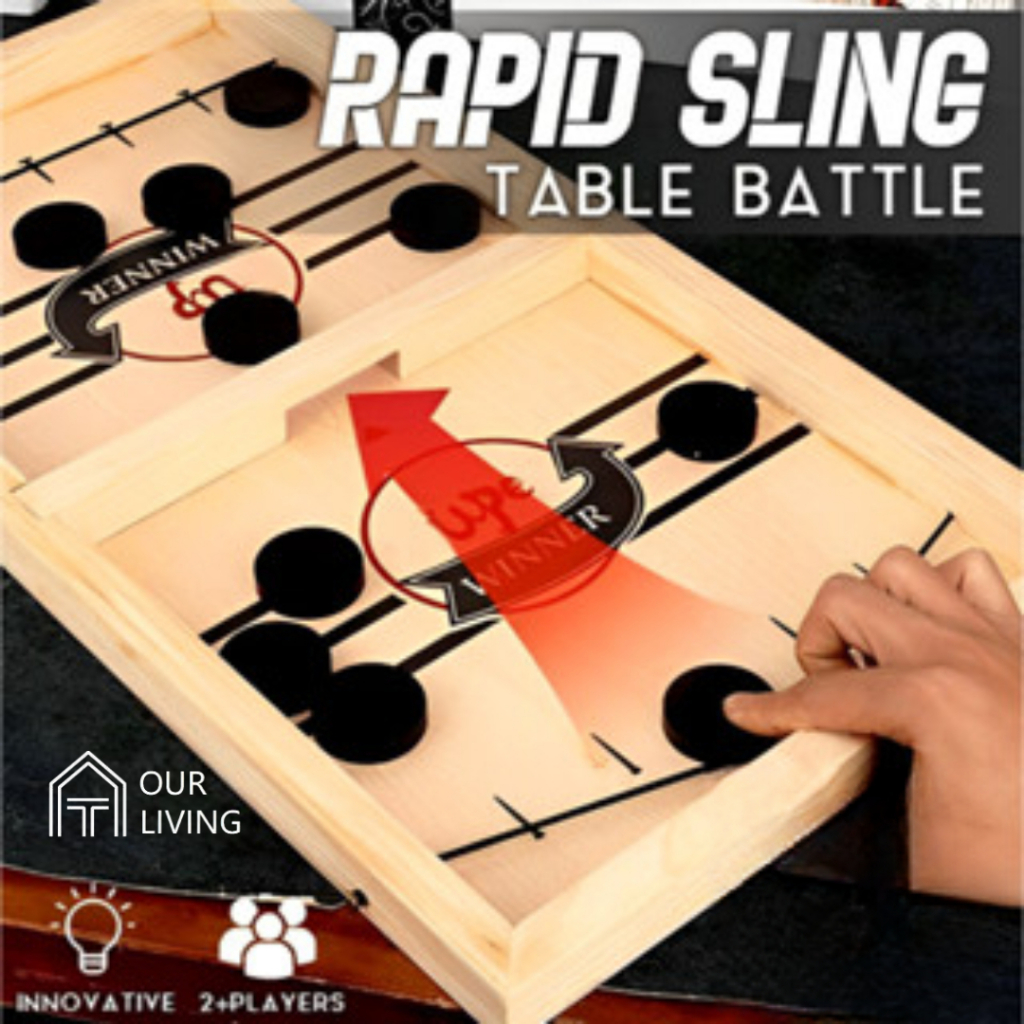 [OL] Mainan Anak  Karambol Tembak Slingpuck Board Carom Battle Game Mainan Papan Kayu Karambol Temba