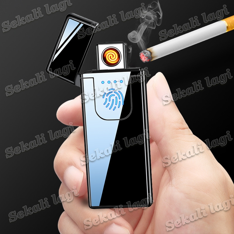 USB Isi Ulang Lebih Ringan Merokok Touch Sensor Sentuh LED Pemantik Listrik Pemantik Rokok Elektroni