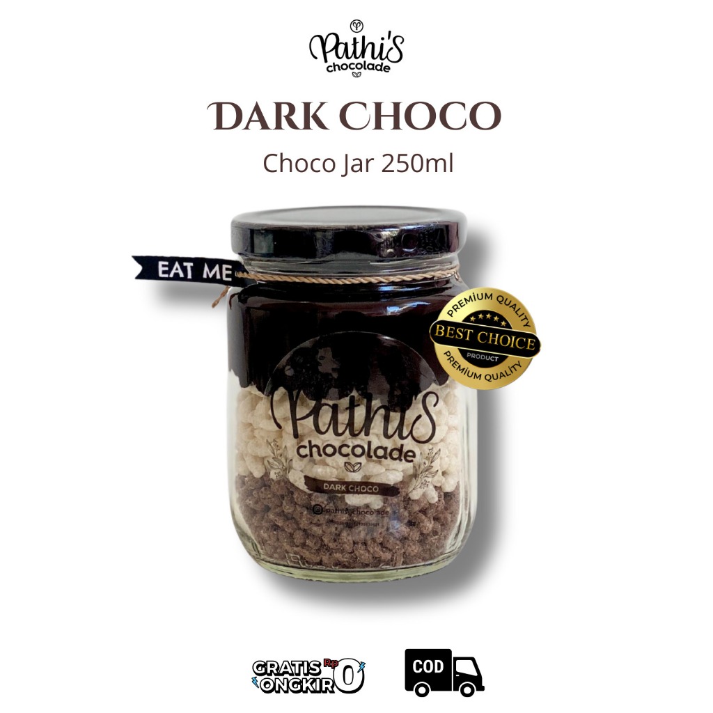Grilshop7 Dark Choco - Pathis Chocolade Chocolate In Jar Cemilan Coklat Lumer Choco Crunchy