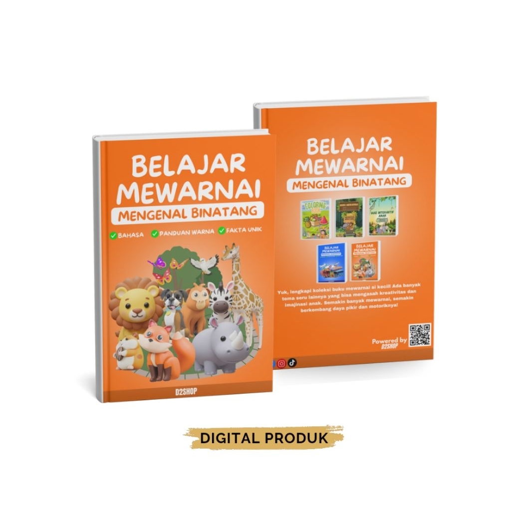 Coloring book Digital anak - mengenal binatang