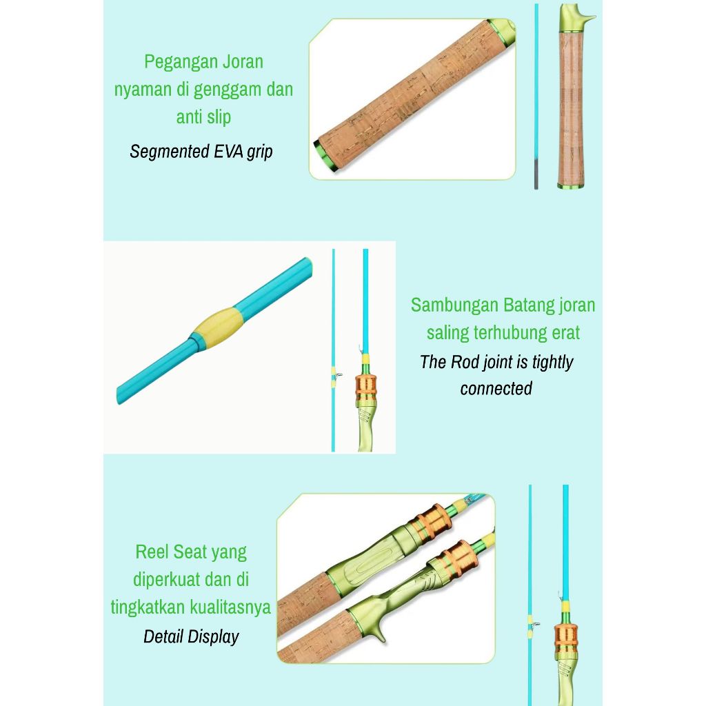Joran/Rod Macaron, Joran Casting/Spinning Joran MC Dabk Wind UL (Ultralight) 2-8lb | Lure :2-7gr, Ca