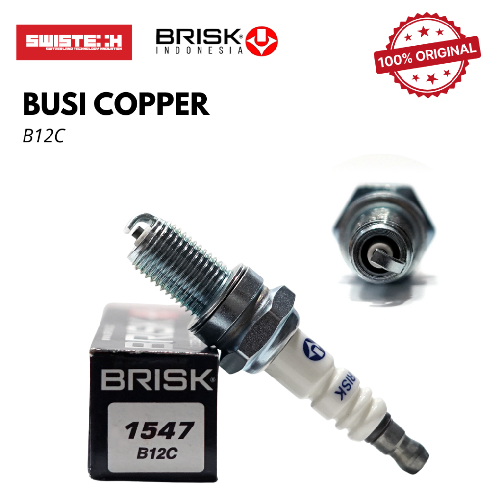 BUSI MOTOR BRISK COPPER SUKU CADANG BUSI BRISK B12C