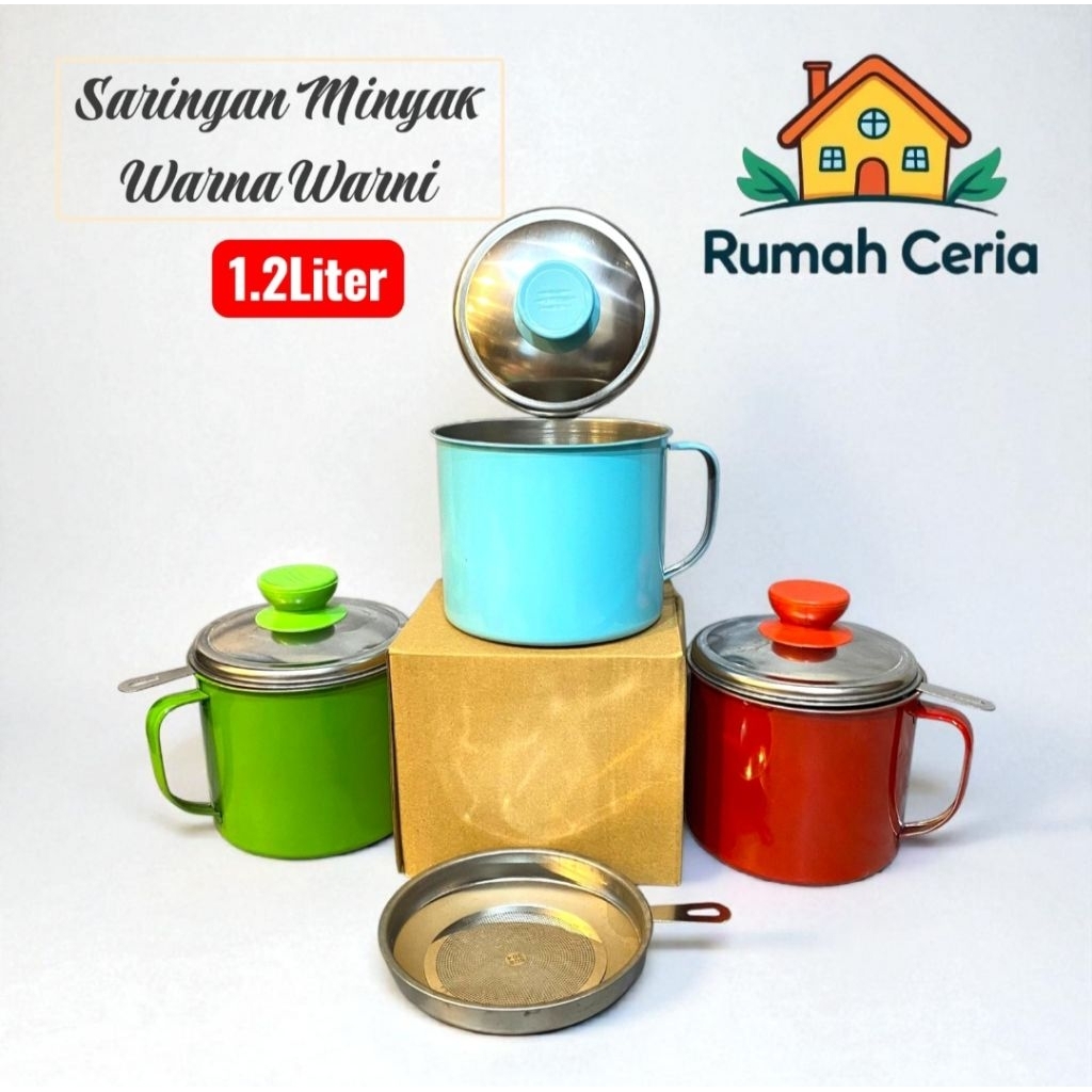 RC Oil Pot Warna Warni Stainless Steel Beserta Saringan Minyak