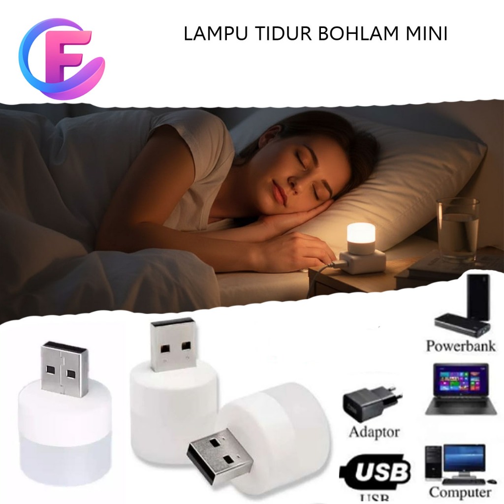 Lampu Tidur  LED Mini Usb lampu Emergency Bohlam Kecil